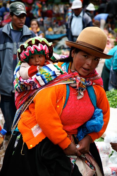 Mother and Baby, Market in Peru